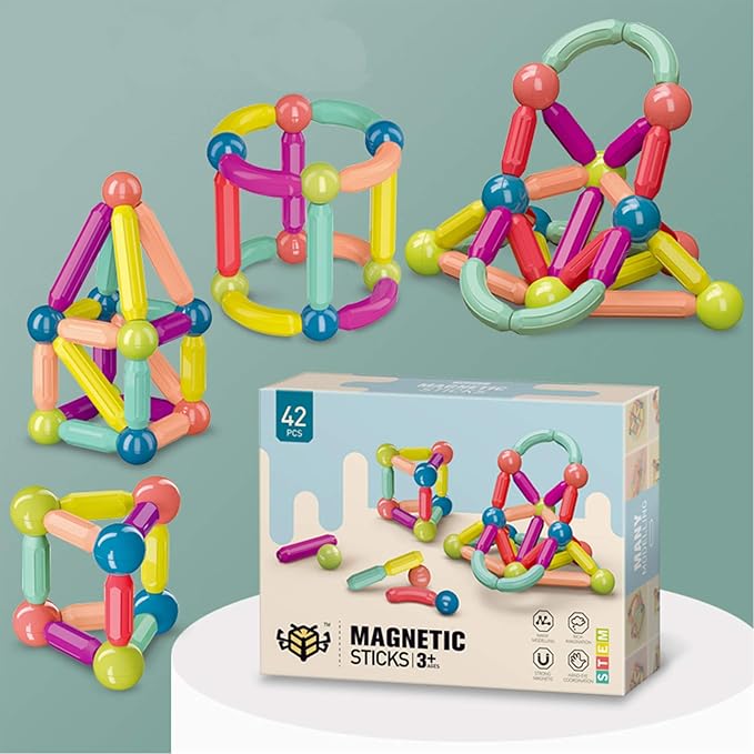 Juego Bolas-Varillas Magnéticas 42 Pcs