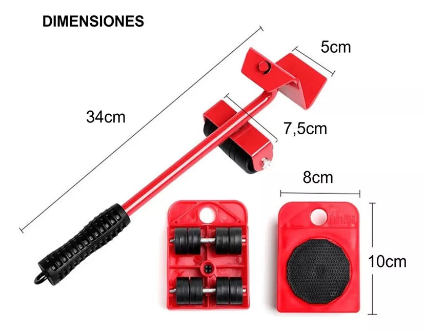 ELEVADOR DE MUEBLES (+300 KG) + 4 RODILLOS GRATIS